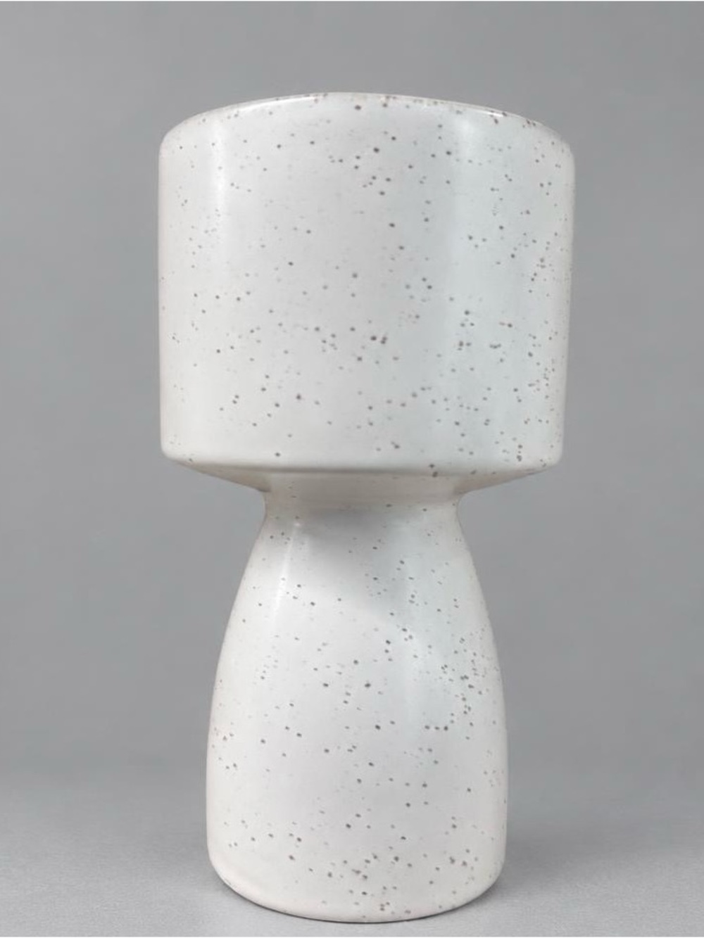 Ceramic Speckled White Pedestal Vase - Modern Home Art